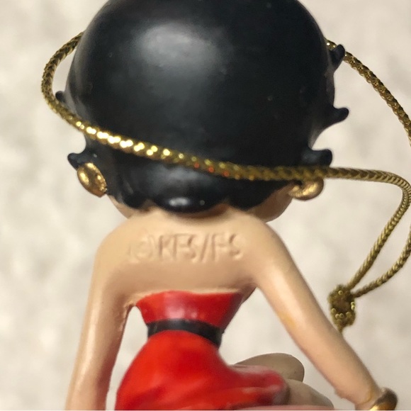 Vintage KFS/FS Betty Boop Red Bell W/Hearts Blue Figurine Ornament, Rare - Picture 6 of 10